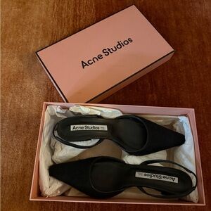 Acne studios pony hair dorsay kitten heel